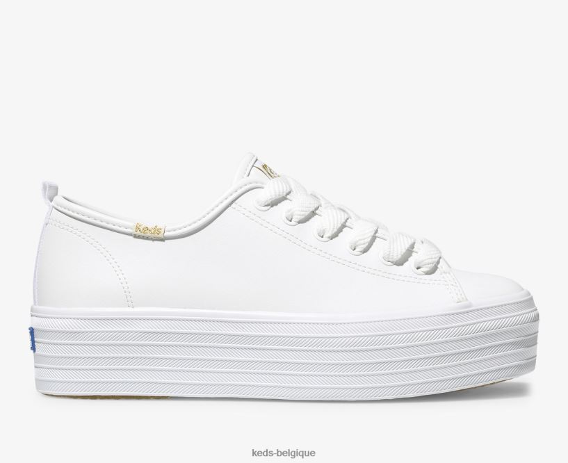 Keds femmes sneaker triple en cuir 8PV40P90 blanc