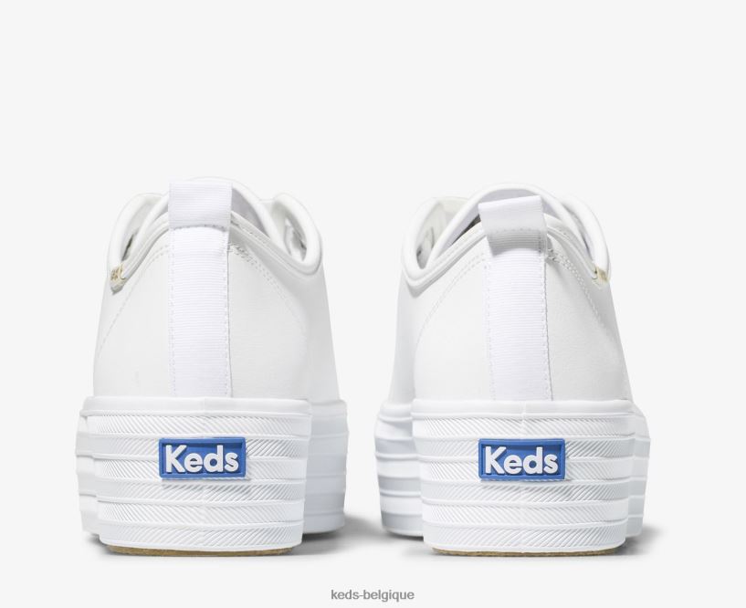 Keds femmes sneaker triple en cuir 8PV40P90 blanc