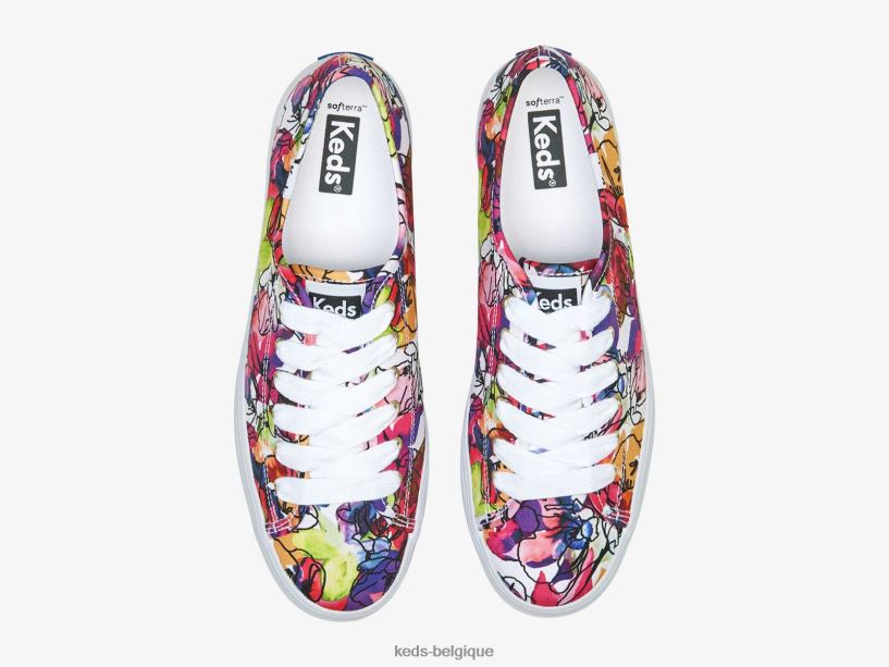 Keds femmes sneaker triple à fleurs aquarelle 8PV40P162 violet blanc