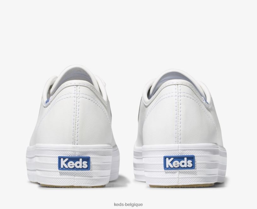 Keds femmes sneaker triple kick en cuir 8PV40P134 blanc