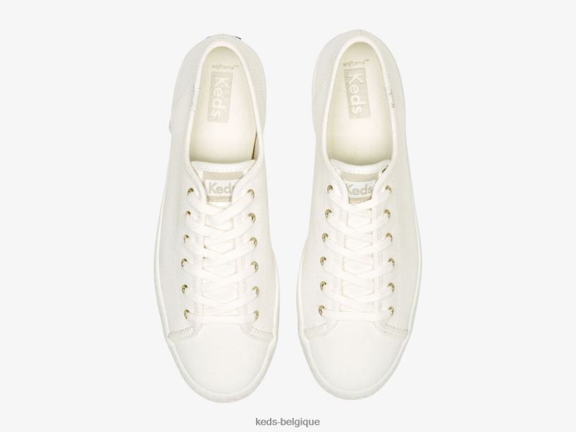 Keds femmes sneaker triple kick en toile gaufrée 8PV40P171 Blanc comme neige