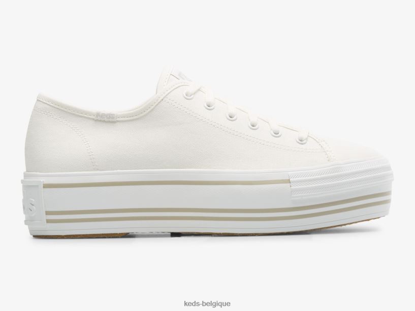 Keds femmes sneaker à triple renfort patchwork 8PV40P191 blanc