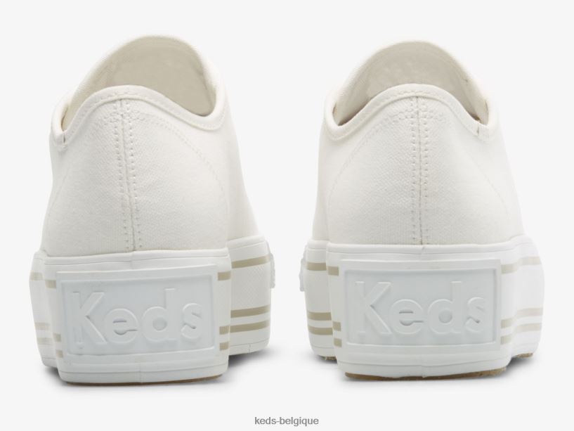 Keds femmes sneaker à triple renfort patchwork 8PV40P191 blanc