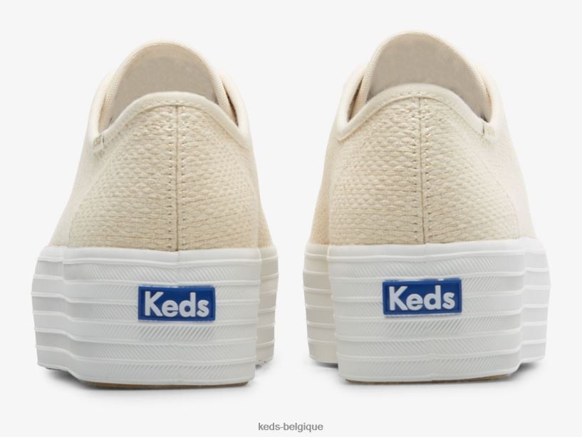 Keds femmes sneaker triple tressée métallisée 8PV40P189 or naturel