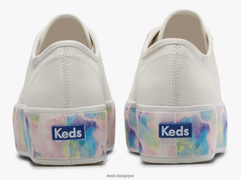 Keds femmes sneaker triple up à motif floral abstrait 8PV40P172 blanc multicolore