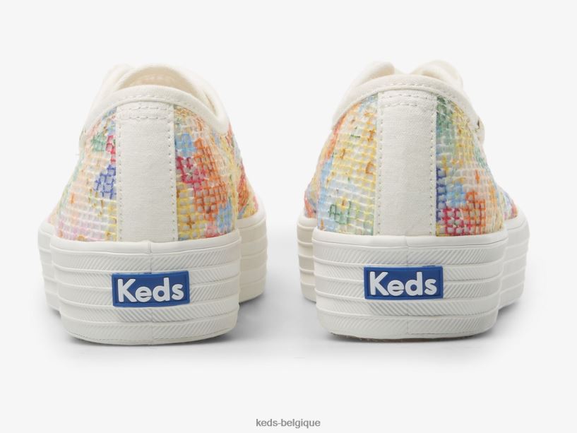 Keds x Rifle Paper Co. femmes margaux triple coup de pied 8PV40P181 blanc multicolore