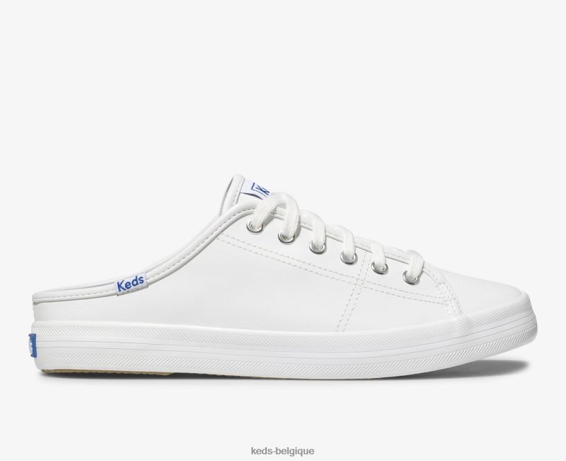 Keds femmes mule kickstart en cuir 8PV40P71 blanc