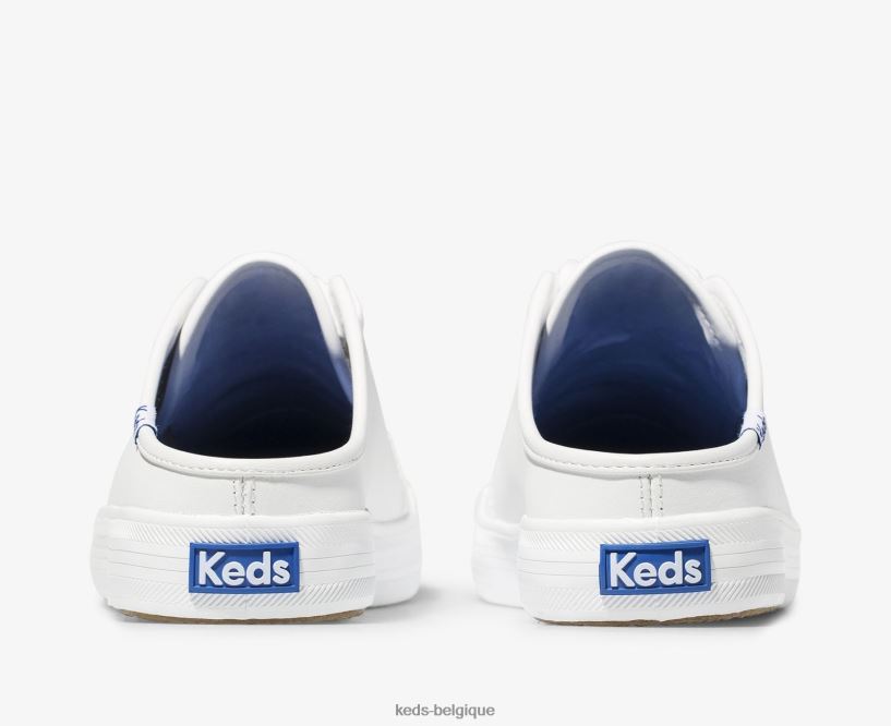 Keds femmes mule kickstart en cuir 8PV40P71 blanc