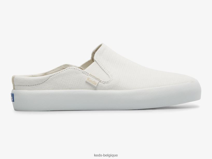Keds femmes sneaker à enfiler en crêpe mule kickback 8PV40P51 Blanc comme neige