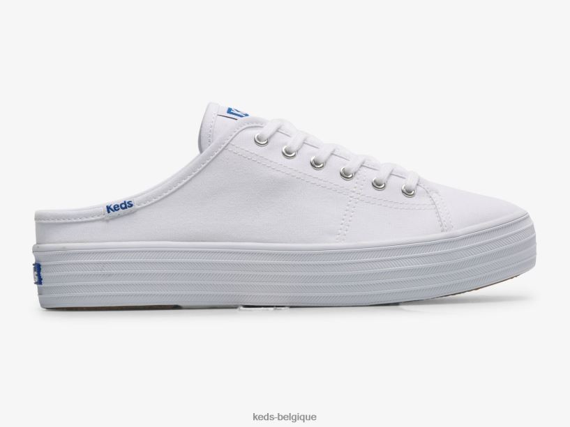Keds femmes sneaker à enfiler en toile mule triple kick 8PV40P48 blanc