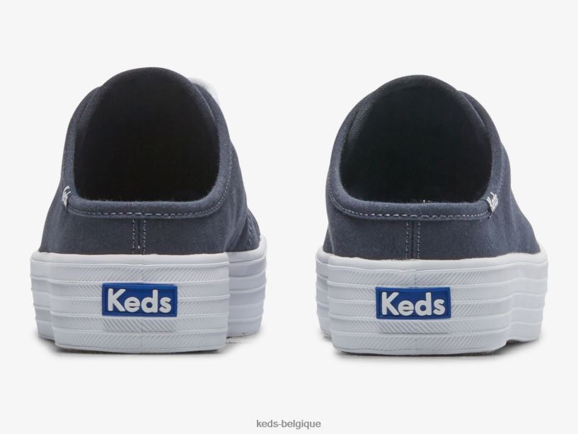 Keds femmes sneaker à enfiler en toile mule triple kick 8PV40P49 marine